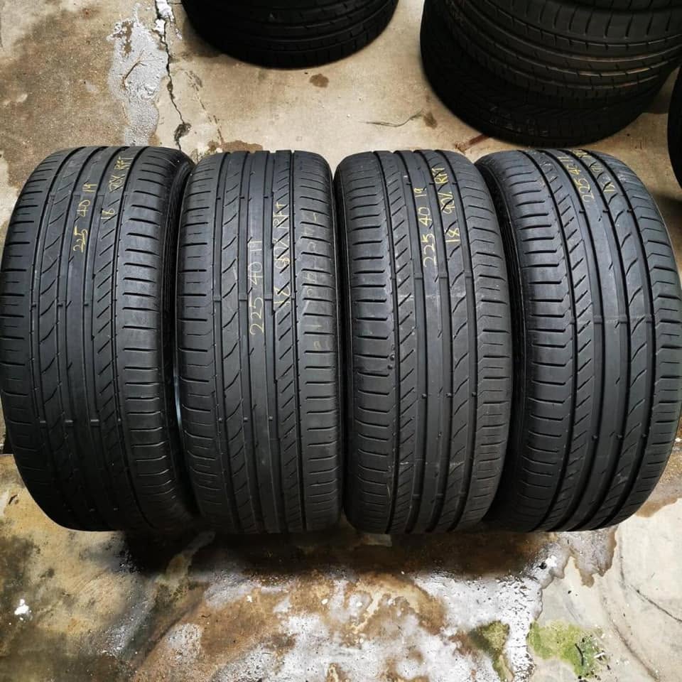Stack of used tyres ready for sale at Second Hand Tyre Specialist